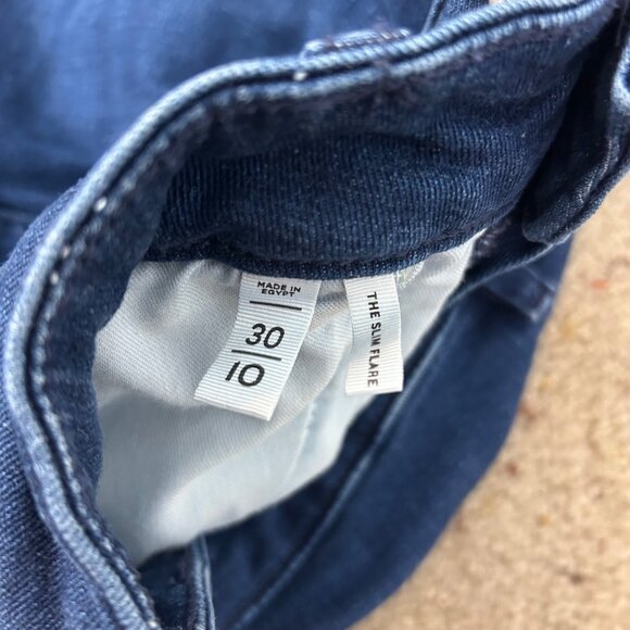 LOFT The Slim Flare Jeans High Rise Stretch Dark Wash Size 10 Women's - Picture 6 of 6